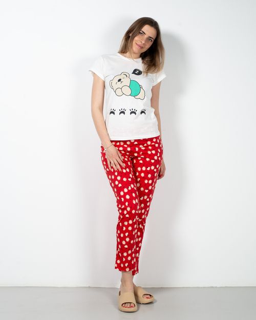 Pijamale din bumbac cu imprimeu si maneca scurta 23MUR01013