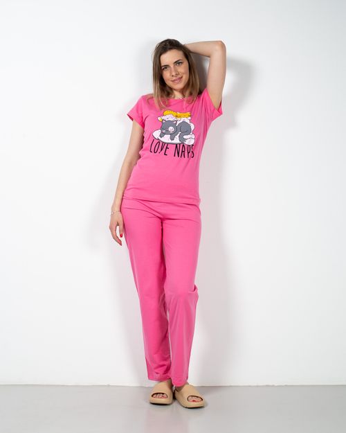 Pijamale lungi din bumbac cu imprimeu 23MUR01015