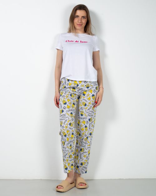Pantaloni de pijama din bumbac cu imprimeu 23MUR13002