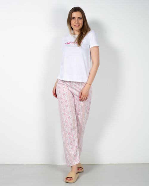 Pantaloni de pijama din bumbac cu imprimeu 23MUR13003