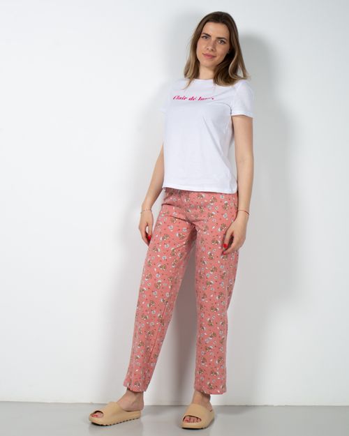 Pantaloni de pijama din bumbac cu imprimeu 23MUR13004
