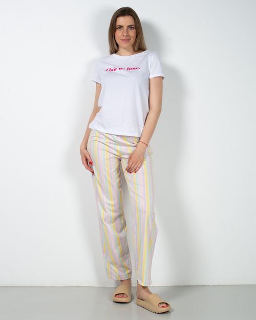 Pantaloni de pijama din bumbac cu imprimeu 23MUR13005