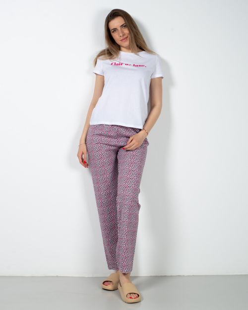 Pantaloni de pijama din bumbac cu imprimeu 23MUR13007
