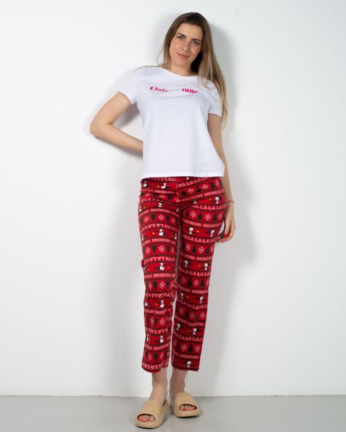 Pantaloni de pijama din bumbac cu imprimeu 23MUR13010