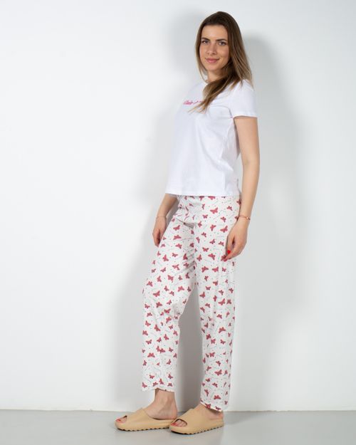 Pantaloni de pijama din bumbac cu imprimeu 23MUR13012