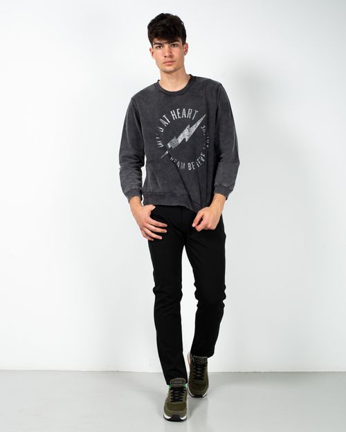 Pantaloni regular din bumbac cu fermoar metalic 23ALN17009