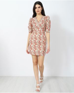 Rochie DOCA din bumbac cu fermoar la spate si imprimeu floral 39232001