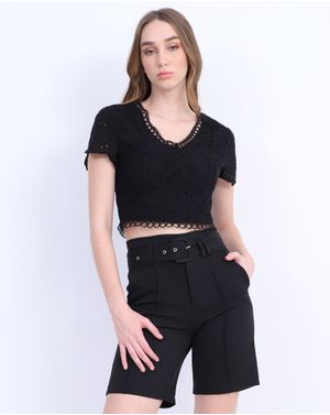 Bluza crop DOCA din bumbac 39239001