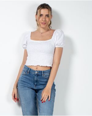 Bluza uni din bumbac cu bust elastic N230342017