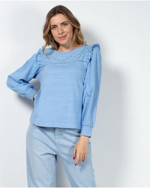 Bluza uni din bumbac cu model perforat N230342021