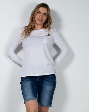 Bluza din bumbac cu buzunar si maneca lunga N200601069