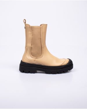 Ghete din piele naturala cu talpa groasa si extensie elastica 23LEI01005