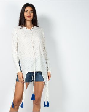 Bluza asimetrica din bumbac N230530012