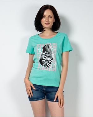 Tricou Kenvelo din bumbac cu model zebra 23MON17004