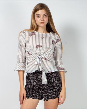 Bluza din bumbac cu maneci clopot 23MAY05116