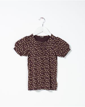 Bluza cu maneca scurta si imprimeu pentru fete 23ITT63008