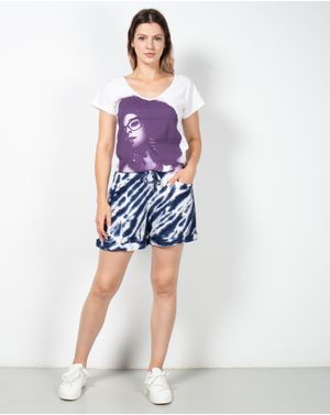 Pantaloni scurti din bumbac cu buzunare si efect tie dye N230803001