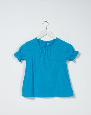 Bluza uni din bumbac cu model perforat pentru fete N230806002