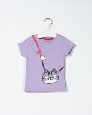 Tricou din bumbac cu maneca scurta si imprimeu pentru fete N230441001