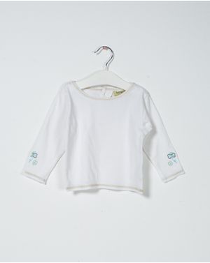 Bluza  din bumbac cu maneca lunga si nasturi la spate pentru fete N230626003