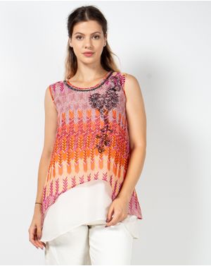Bluza fara maneci cu aplicatii la baza gatului N230621002
