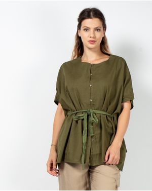Bluza din bumbac cu nasturi  N230637004