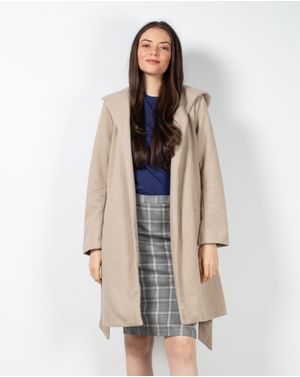 Jacheta lunga cu cordon in talie si gluga 23ITTB2023