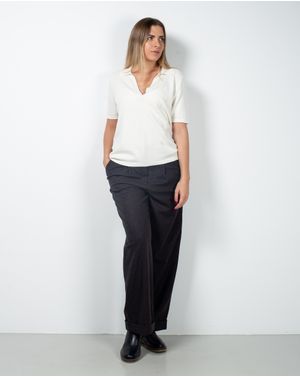 Pantaloni drepti cu talie inalta ajustabila 23ART10056