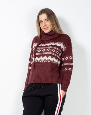 Pulover cu maneca lunga si guler rulat 23ITTB5001