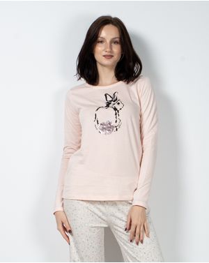 Bluza de pijama din bumbac cu paiete reversibile 23ITT94012