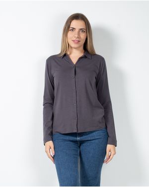 Bluza uni cu nasturi si guler ascutit 23ITTC9005