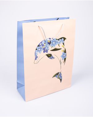 Punga de cadou cu model delfin cu sclipici