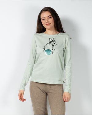 Bluza din bumbac cu paiete reversibile 23ITT94005