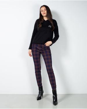 Pantaloni din bumbac cu talie inalta 23ITTB5025