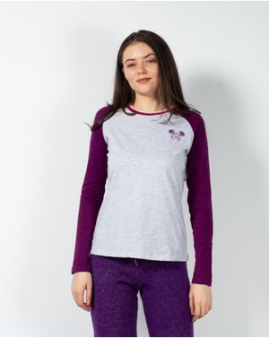 Bluza din bumbac cu maneci in contrast 23ITTB5014