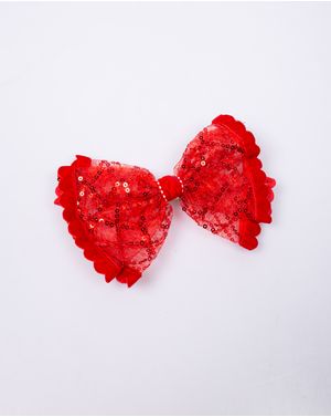 Clama de par funda rosie cu paiete