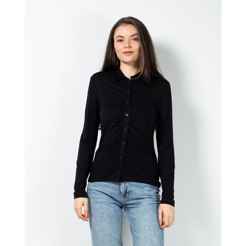 Bluza-uni-cu-nasturi-si-guler-ascutit-23ALNA7016
