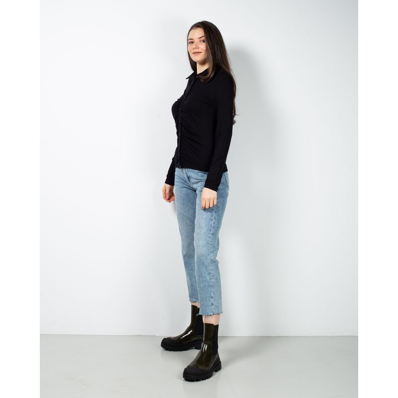 Bluza-uni-cu-nasturi-si-guler-ascutit-23ALNA7016