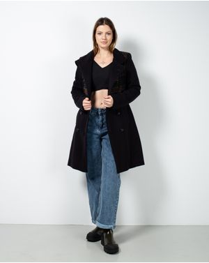 Palton lung cu doua randuri de nasturi 23DAV01003
