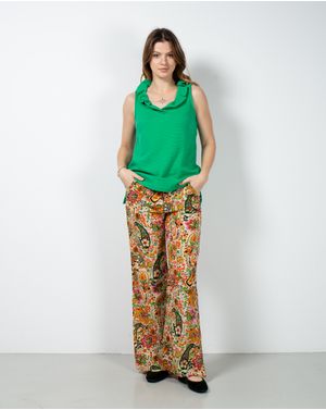 Pantaloni evazati cu imprimeu  N231209001