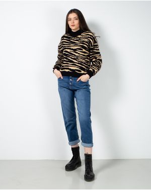 Jeans cu talie elastica si inchidere cu nasturi metalici 24PUZ93088