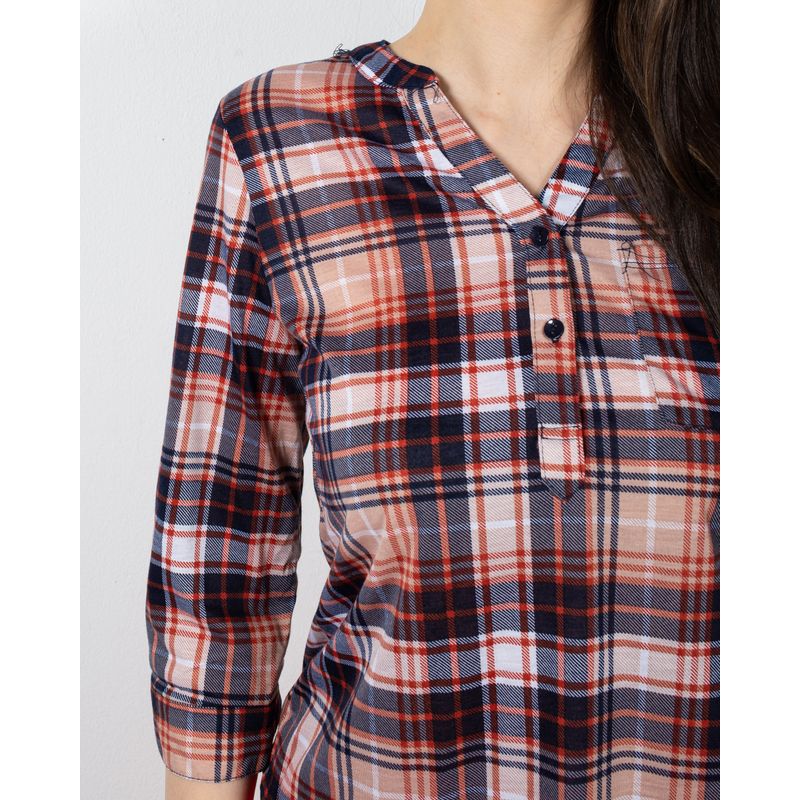 Bluza-in-carouri-cu-maneci-reglabile-24PUZ93099