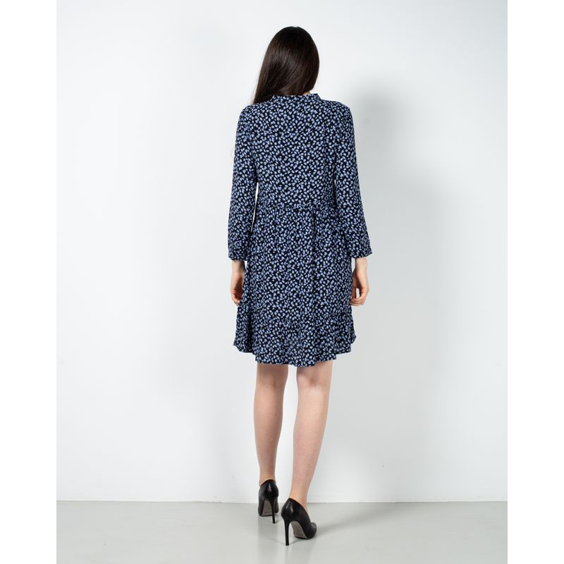 Rochie-scurta-cu-imprimeu-si-nasturi-la-baza-gatului-24PUZ93106