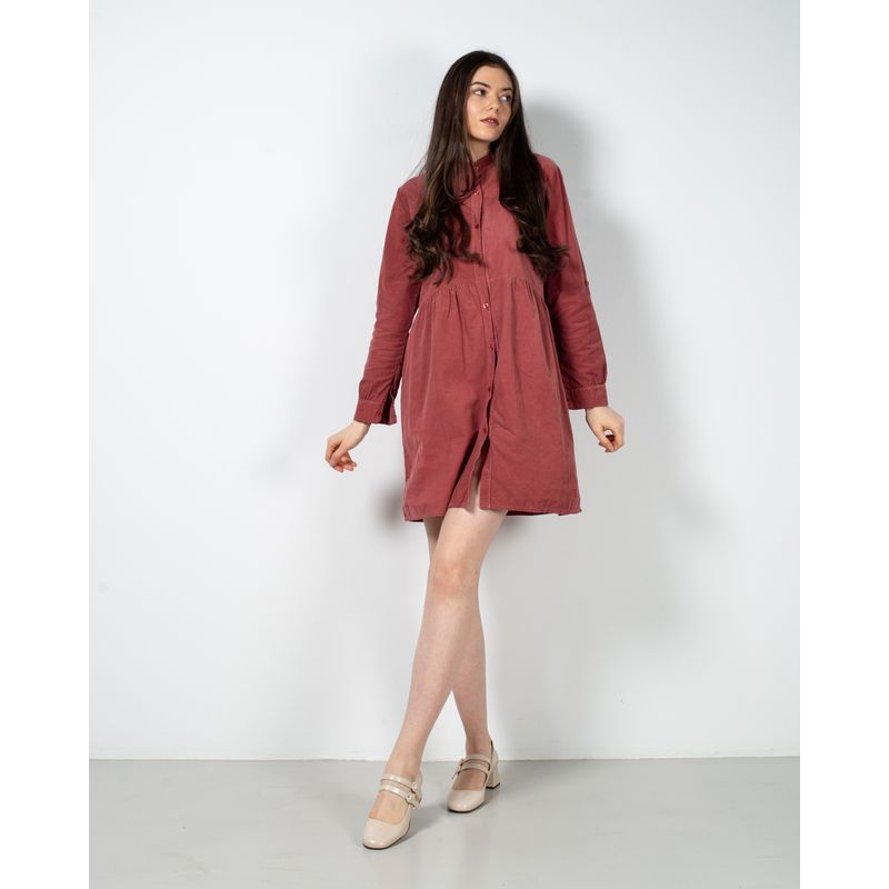 Rochie-scurta-din-bumbac-cu-maneci-reglabile-24PUZ93127