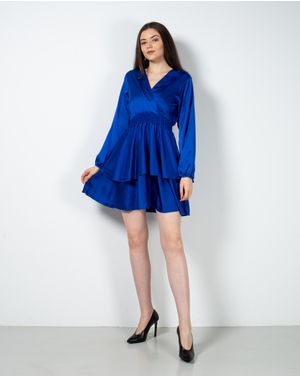 Rochie satinata cu decolteu si elastic in talie 24PUZ93130