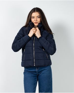 Geaca matlasata cu fermoar metalic si gluga pliabila in guler  24PUZ93045