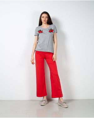Pantaloni evazati din bumbac  23ALNF0004