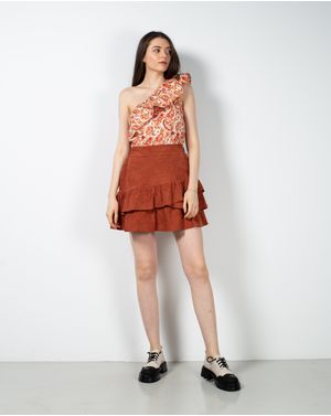 Fusta scurta din reiat cu volane 23MAY14027