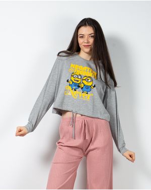 Bluza de pijama din bumbac cu imprimeu 23MUR41004