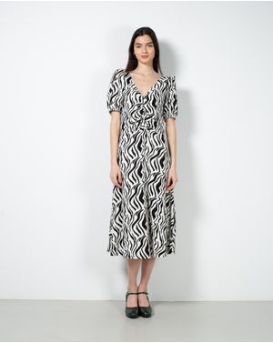 Rochie subtire cu maneci scurte si imprimeu 24YEL20005